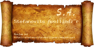Stefanovits Apollinár névjegykártya
